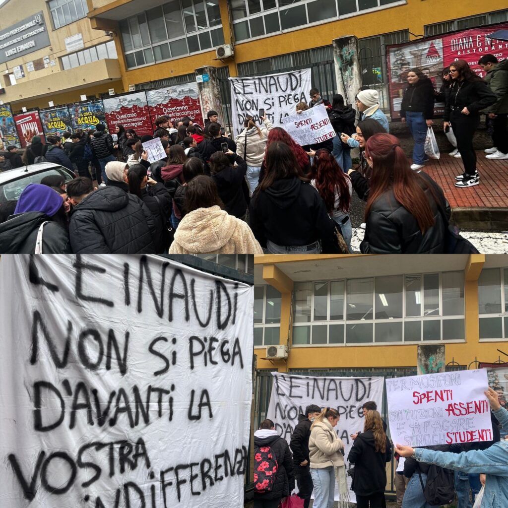 Lamezia, l’Istituto Einaudi senza termosifoni, gelo nelle aule, la protesta degli studenti