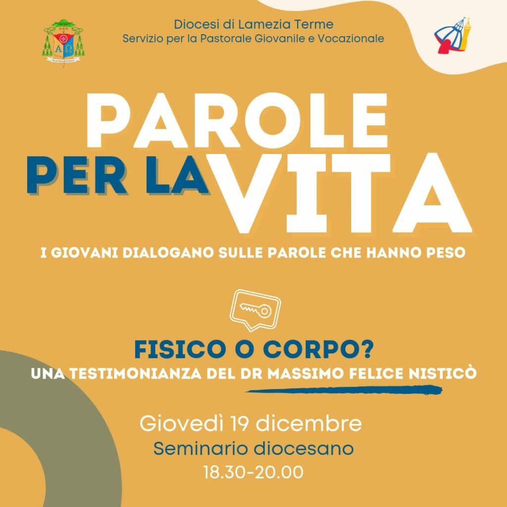 Lamezia, oggi terzo incontro di 'Parole per la Vita' con la testimonianza del dottor Massimo Felice Nisticò