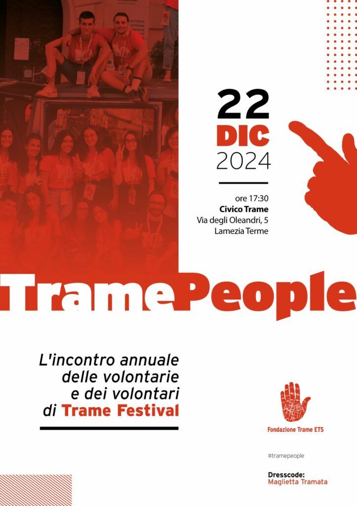 TRAME PEOPLE 2024: Al Civico Trame l’appuntamento che celebra la comunità dei volontarə di Trame Festival