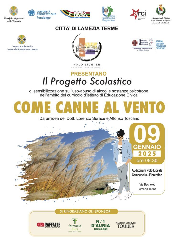 Lamezia, presentazione del progetto 'Come canne al vento' al Polo Liceale Campanella Fiorentino