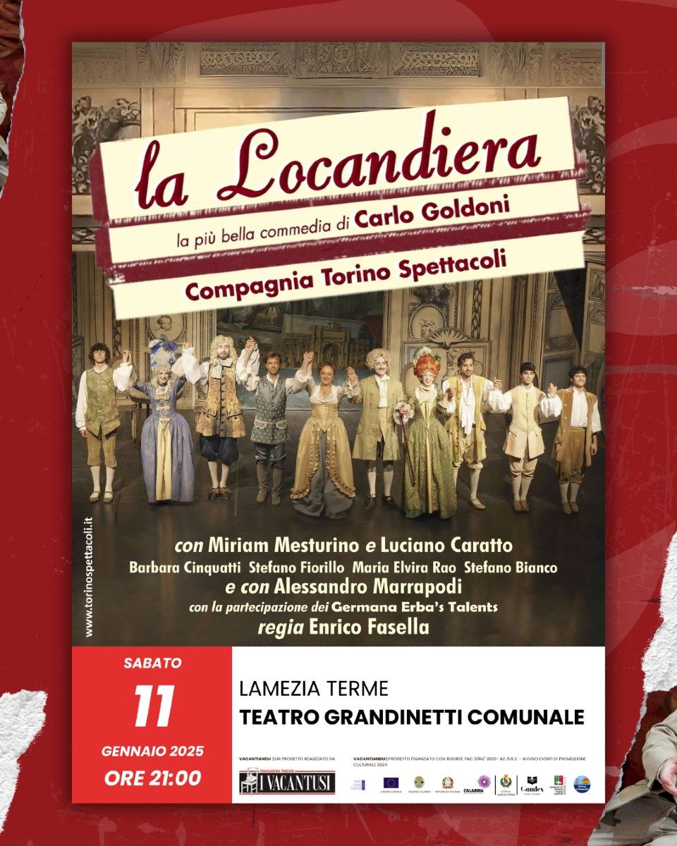 Direttamente da Torino arriva il teatro classico a Lamezia con 'La Locandiera' la più bella commedia di Carlo Goldoni