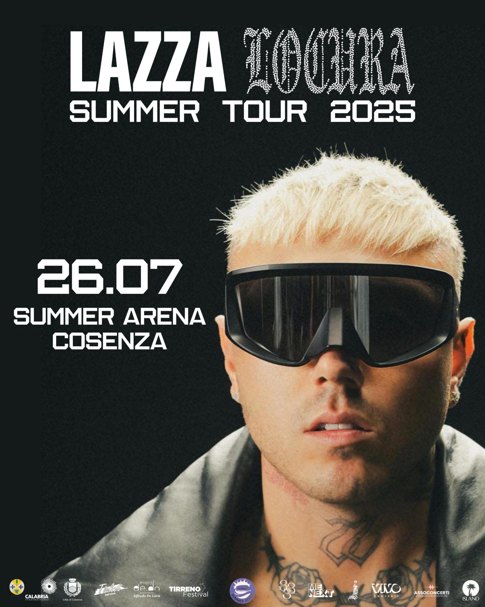 Summer Arena 2025, a Cosenza il 26 luglio il concerto di Lazza