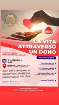 Lamezia, sabato 15 incontro nella parrocchia San Francesco di Paola “La vita attraverso un dono”, sul tema della donazione degli organi